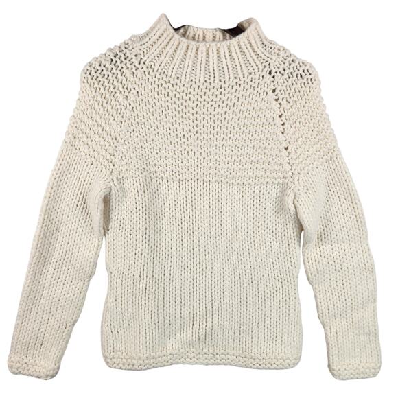 Moda International Fisherman's Sweater Women’s SZ M Wool Blend Chunky Knit EUC - Picture 1 of 13